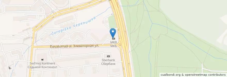 Mapa de ubicacion de МКБ en 俄罗斯/俄羅斯, Центральный Федеральный Округ, Москва, Южный Административный Округ, Район Бирюлёво Восточное.