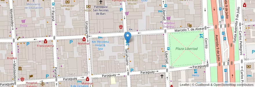 Mapa de ubicacion de 192 - Talcahuano en 阿根廷, Ciudad Autónoma De Buenos Aires, Comuna 1, 布宜诺斯艾利斯.