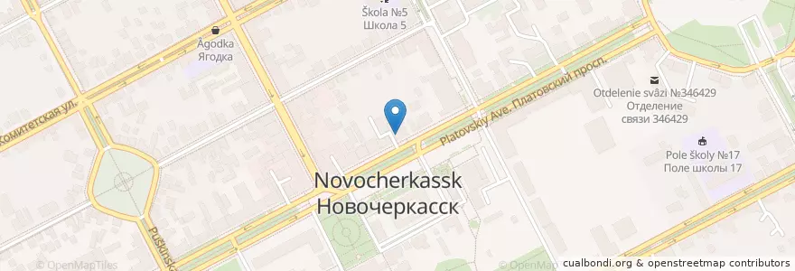 Mapa de ubicacion de Рандеву en Rússia, Distrito Federal Do Sul, Oblast De Rostov, Городской Округ Новочеркасск.