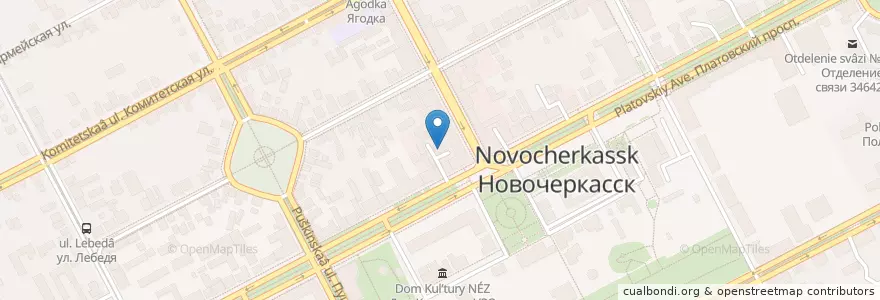 Mapa de ubicacion de Шоколад en Rússia, Distrito Federal Do Sul, Oblast De Rostov, Городской Округ Новочеркасск.