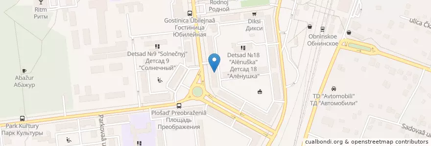 Mapa de ubicacion de Сбербанк en روسيا, Центральный Федеральный Округ, Калужская Область, Городской Округ Обнинск.