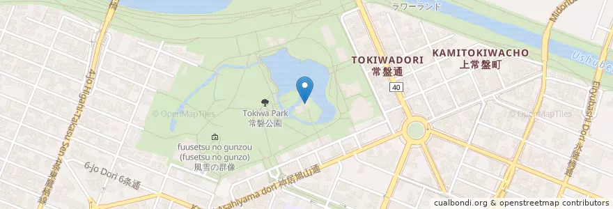 Mapa de ubicacion de 上川神社(頓宮) en Japón, Prefectura De Hokkaidō, 上川総合振興局, 旭川市.