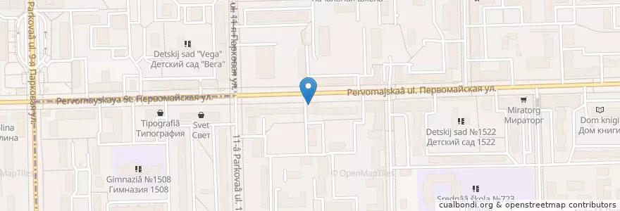Mapa de ubicacion de Кампус en Russia, Central Federal District, Moscow, Eastern Administrative Okrug, Vostochnoye Izmaylovo District.