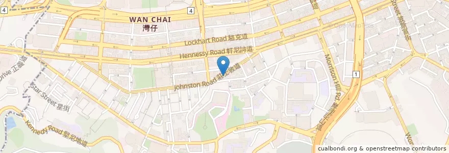 Mapa de ubicacion de McDonald's en 중국, 광둥성, 홍콩, 홍콩섬, 신제, 灣仔區 Wan Chai District.