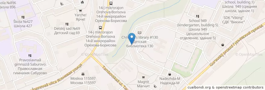 Mapa de ubicacion de Стоматологическая клиника 32 en Russia, Central Federal District, Moscow, Southern Administrative Okrug, Orekhovo-Borisovo Yuzhnoye District.