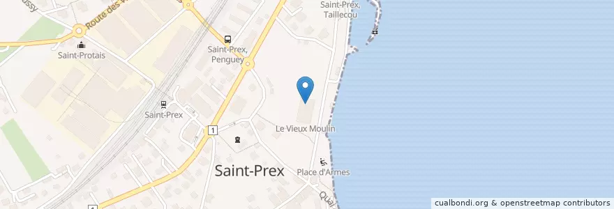Mapa de ubicacion de Salle du Vieux Moulin en Schweiz/Suisse/Svizzera/Svizra, Vaud, District De Morges, Saint-Prex.