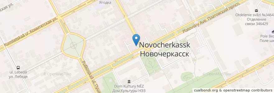 Mapa de ubicacion de Оранж кафе en Rússia, Distrito Federal Do Sul, Oblast De Rostov, Городской Округ Новочеркасск.
