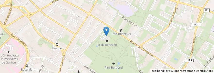 Mapa de ubicacion de Crèche de Bertrand en Switzerland, Geneva, Geneva, Geneva.