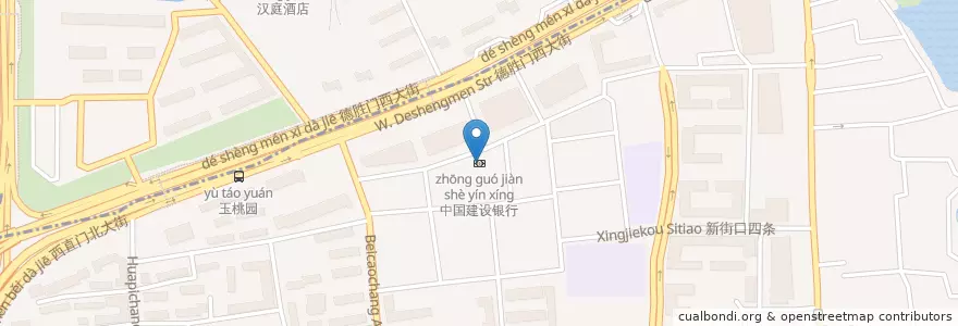 Mapa de ubicacion de 中国建设银行 en China, Peking, Hebei, 西城区.