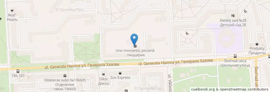 Mapa de ubicacion de Uno momento en Russie, District Fédéral Du Nord-Ouest, Oblast De Léningrad, Saint-Pétersbourg, Пушкинский Район, Пушкин.