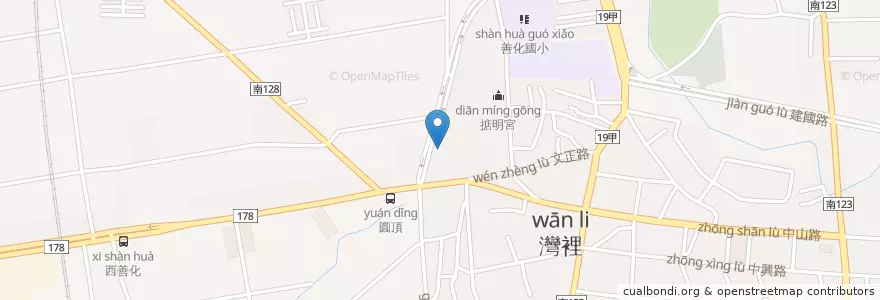 Mapa de ubicacion de 普濟寺 en تایوان, 臺南市, 善化區.