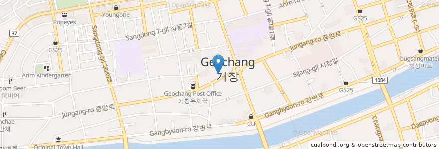 Mapa de ubicacion de 거창군청 en Südkorea, Gyeongsangnam-Do, 거창군.