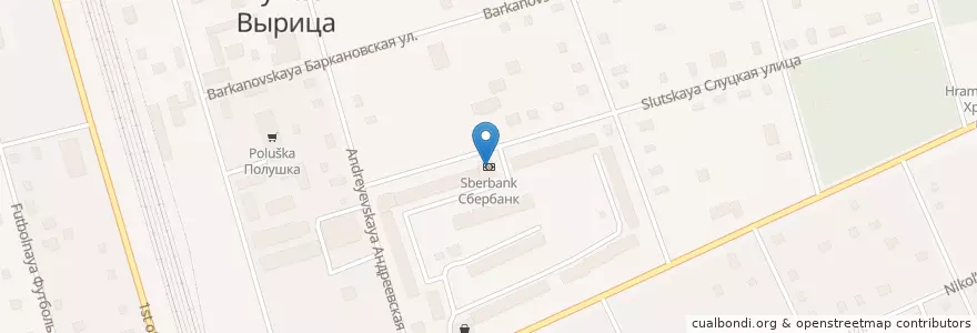 Mapa de ubicacion de Sberbank en Russia, Northwestern Federal District, Leningrad Oblast, Gatchinsky District, Вырицкое Городское Поселение.