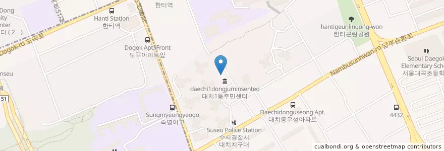 Mapa de ubicacion de 성은교회 en Corea Del Sur, Seúl, 강남구, 대치동, 대치1동.