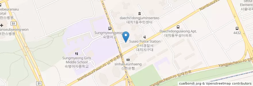 Mapa de ubicacion de 센트레빌 스퀘어 (CENTREVILLE SQUARE) en 大韓民国, ソウル, 江南区, 大峙洞, 대치1동.