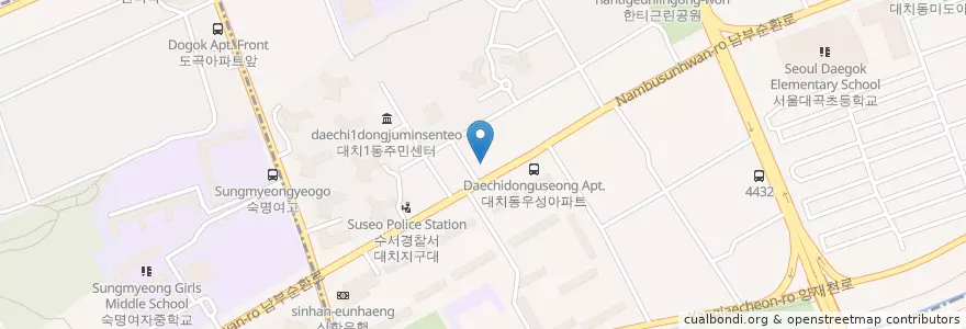 Mapa de ubicacion de 우리은행 en Zuid-Korea, Seoel, 강남구, 대치동, 대치1동.