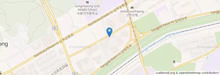 Mapa de ubicacion de 타워팰리스(The Tower Palace) en Corée Du Sud, Séoul, 강남구, 도곡동, 도곡2동.