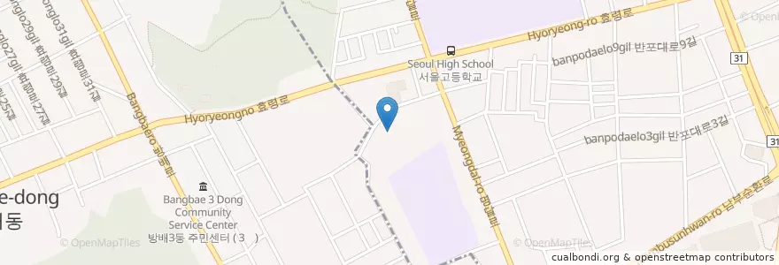 Mapa de ubicacion de 남도주차장 en Corea Del Sur, Seúl, 서초구.
