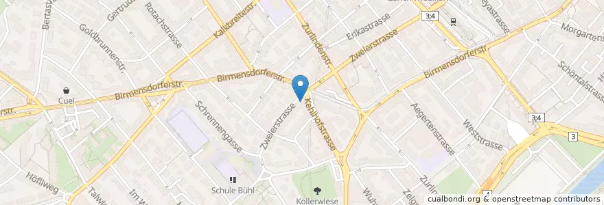 Mapa de ubicacion de Bierstube Scheidegg en Switzerland, Zurich, District Zurich, Zurich.