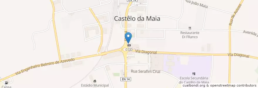 Mapa de ubicacion de Montepio en پرتغال, Norte, Área Metropolitana Do Porto, Porto, Maia, Castêlo Da Maia.
