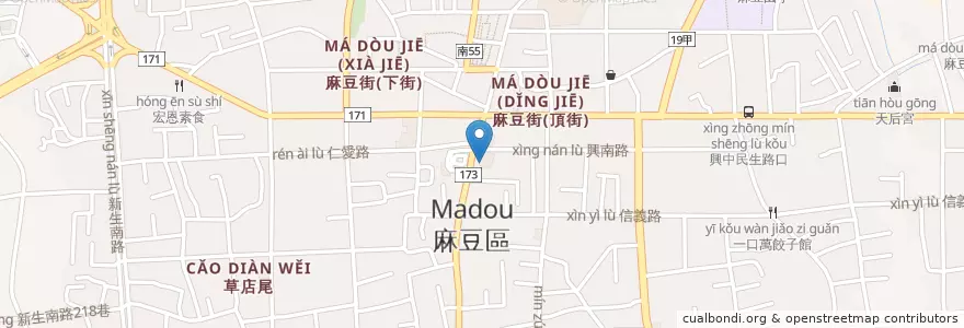 Mapa de ubicacion de 麻豆區區民代表 en Taiwan, Tainan, Madou District.