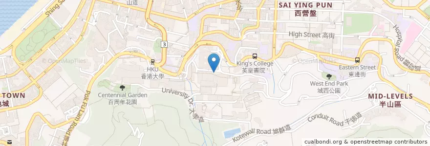 Mapa de ubicacion de Mein Bowl en China, Guangdong, Hongkong, Hongkong, New Territories, 中西區 Central And Western District.