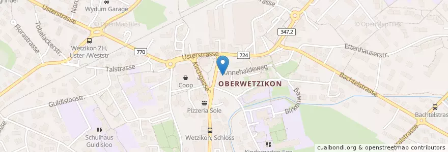 Mapa de ubicacion de Credit Suisse en Швейцария, Цюрих, Bezirk Hinwil, Wetzikon (Zh).