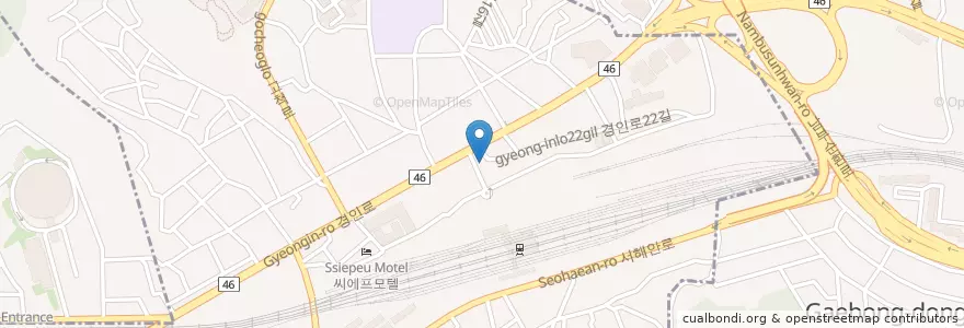Mapa de ubicacion de 롯데리아 오류동점 en Südkorea, Seoul, 구로구, 오류1동.