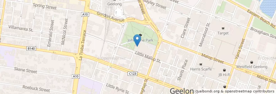 Mapa de ubicacion de Geelong Library en 오스트레일리아, Victoria, City Of Greater Geelong.