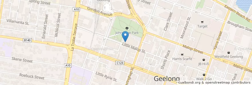 Mapa de ubicacion de Geelong Heritage Centre en Australia, Victoria, City Of Greater Geelong.