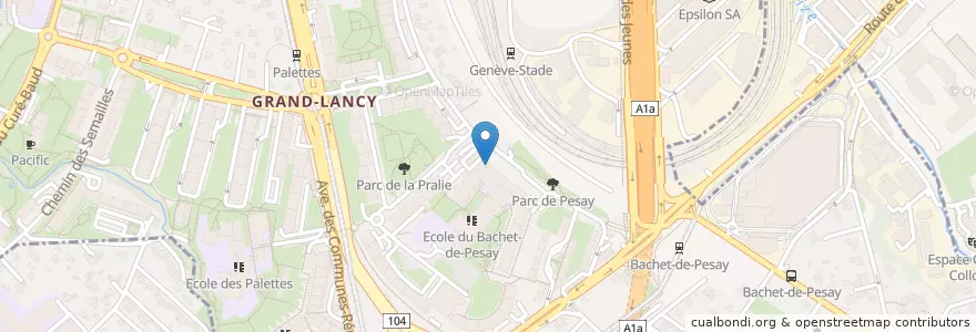 Mapa de ubicacion de Brasserie Europraille en Zwitserland, Genève, Genève, Lancy.