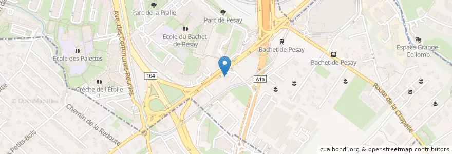 Mapa de ubicacion de la Mascotte en Schweiz/Suisse/Svizzera/Svizra, Genève, Genève, Lancy.