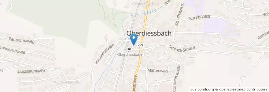 Mapa de ubicacion de Poststelle 3672 Oberdiessbach en 瑞士, 伯尔尼, Verwaltungsregion Bern-Mittelland, Verwaltungskreis Bern-Mittelland, Oberdiessbach.