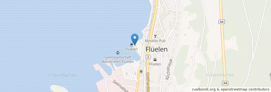 Mapa de ubicacion de Bistro Flüelen en 瑞士, Uri, Flüelen.