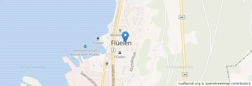 Mapa de ubicacion de Pizzeria da Giuseppe en 瑞士, Uri, Flüelen.