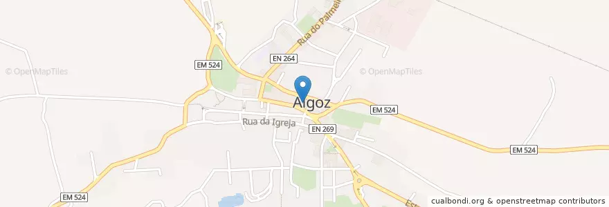 Mapa de ubicacion de Praça do Algoz en پرتغال, Algarve, Algarve, فارو, سیلوس, Algoz E Tunes.