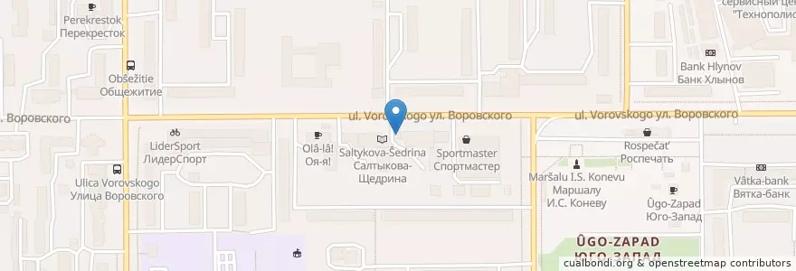 Mapa de ubicacion de Сбербанк en ロシア, 沿ヴォルガ連邦管区, キーロフ州, キーロフ管区.