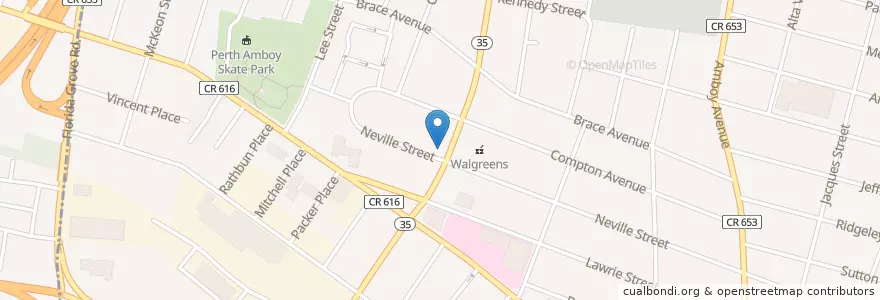 Mapa de ubicacion de Subway en Estados Unidos De América, Nueva Jersey, Middlesex County, Perth Amboy.
