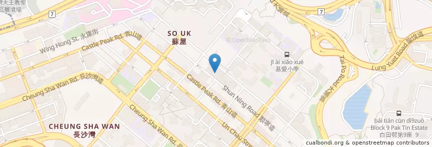 Mapa de ubicacion de 保安道公共圖書館 Po On Road Public Library en 中国, 广东省, 香港 Hong Kong, 九龍 Kowloon, 新界 New Territories, 深水埗區 Sham Shui Po District.