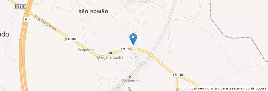 Mapa de ubicacion de CTT en البرتغال, المنطقة الشمالية (البرتغال), بورتو, Área Metropolitana Do Porto, Trofa, Coronado.