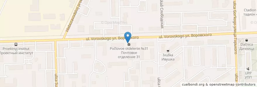 Mapa de ubicacion de Почтовое отделение №31 en Russland, Föderationskreis Wolga, Oblast Kirow, Городской Округ Киров.