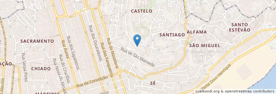 Mapa de ubicacion de Chapitô à Mesa en Portugal, Lissabon, Grande Lisboa, Lissabon, Santa Maria Maior.