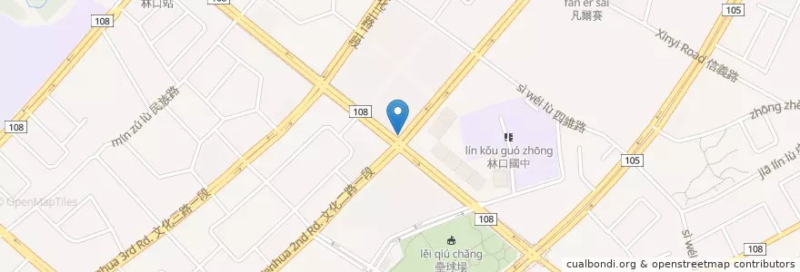 Mapa de ubicacion de Starbucks en Taiwan, New Taipei, Linkou District.