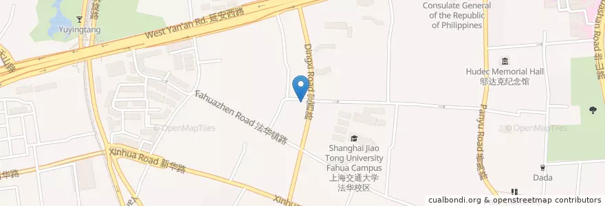 Mapa de ubicacion de 川堂风 en الصين, شانغهاي, 长宁区.