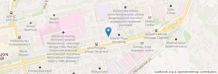 Mapa de ubicacion de Библиотека филиал №2 ЦГБ en Russland, Föderationskreis Zentralrussland, Oblast Wladimir, Городской Округ Владимир.