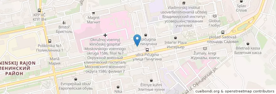 Mapa de ubicacion de Аптека en ロシア, 中央連邦管区, Владимирская Область, Городской Округ Владимир.