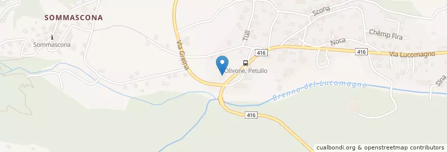 Mapa de ubicacion de Pizzeria en 스위스, Ticino, Distretto Di Blenio, Circolo D'Olivone, Blenio.