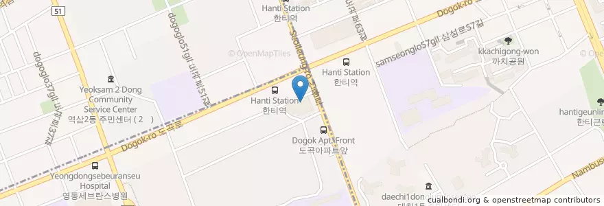 Mapa de ubicacion de KB국민은행 en Südkorea, Seoul, 강남구, 도곡동.
