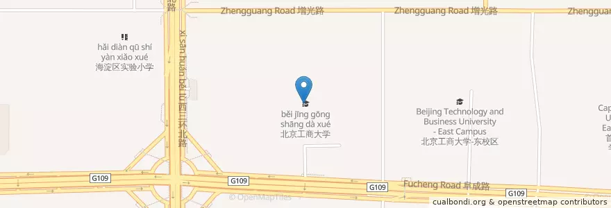 Mapa de ubicacion de 北京工商大学 en Çin, Pekin, Hebei, 海淀区.