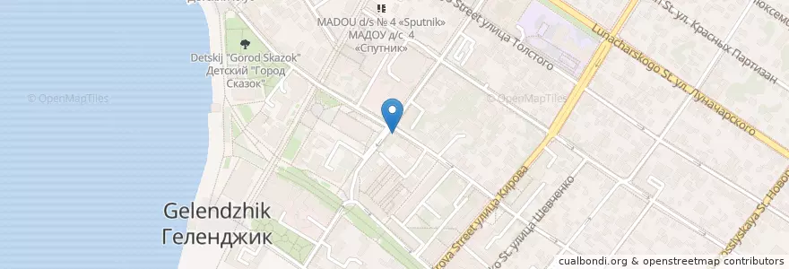 Mapa de ubicacion de На Крыше en Rusland, Zuidelijk Federaal District, Kraj Krasnodar, Городской Округ Геленджик.